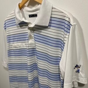 Callaway XL Mens Golf Polo Shirt Disney Mickey Mouse Striped Pocket